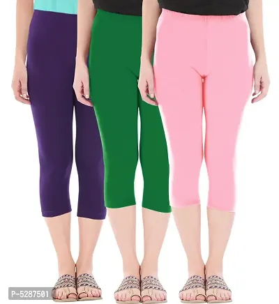 Womens Ladies 3/4 Shorts Capri Cropped Trousers Pockets Half Elasticated  Pants | eBay